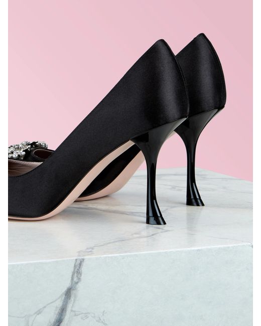 Roger Vivier Black Bouquet Strass 85Mm Buckle Pumps