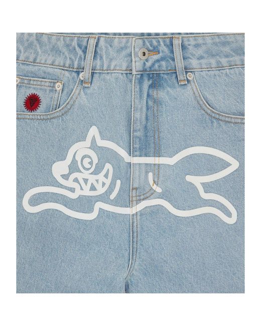 ICECREAM Blue Run Dog Straight Leg Jeans for men