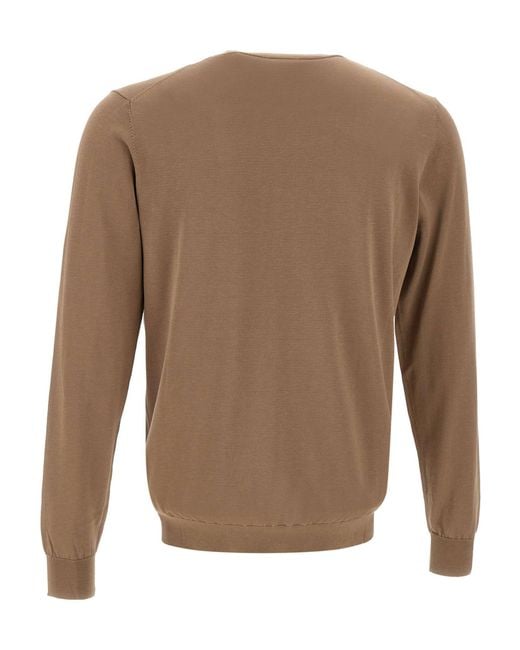 Kangra Cashmere Brown Kangra Crew Neck Knitwear for men