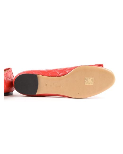 Ferragamo Red Bow Tie Ballet Shoes
