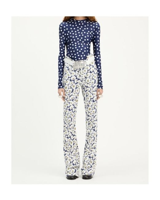 Jean Paul Gaultier Blue Polka Dot Long-Sleeve Top for men