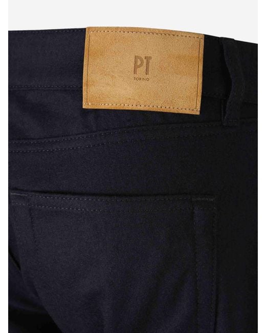 Pt05 Blue Multi-Pocket Jeans for men
