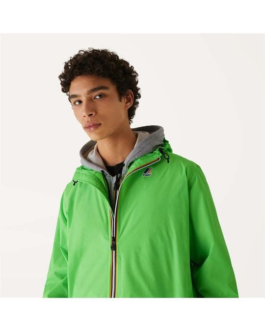 K-Way Green Logo-Print Hooded Jacket for men