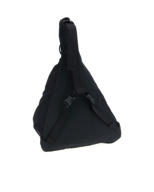 Stone Island Black Crumpled One-Shoulder Backpack for men