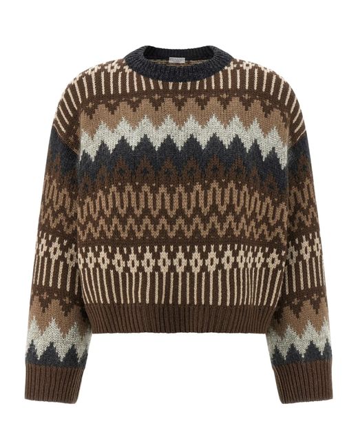 Brunello Cucinelli Black Sequin And Cashmere Sweater