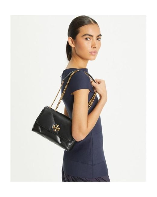 Tory Burch Black Kira Diamond Quilted Shoulder Bag