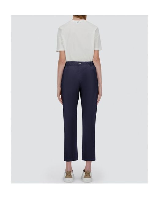 Herno Blue Straight-Leg Drawstring Trousers