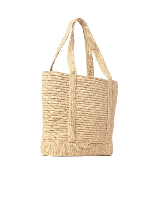 Maison Kitsuné Natural Top-Handle Shoulder Bag