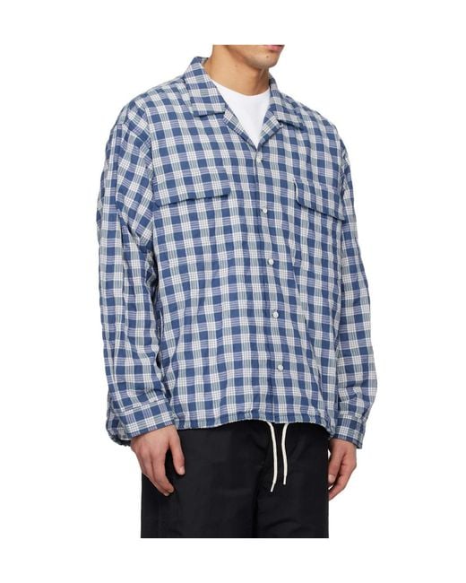 Nanamica Blue Ooal Palaka Plaid Shirt for men