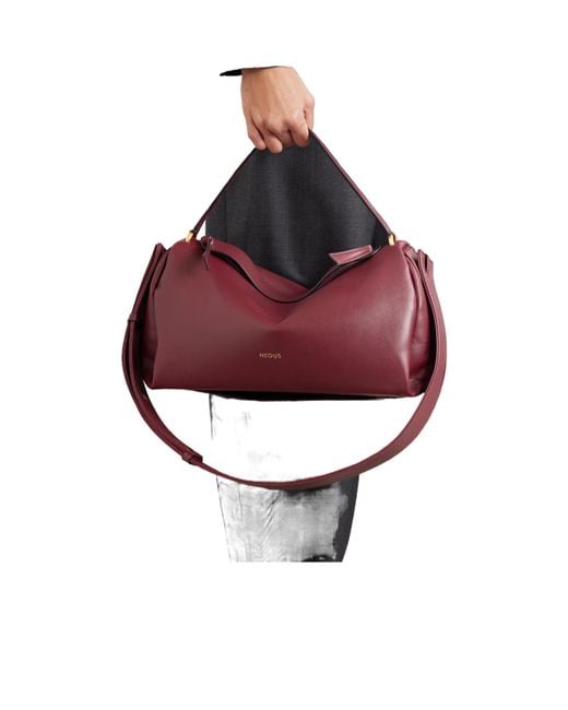 Neous Red Scorpius Leather Tote Bag
