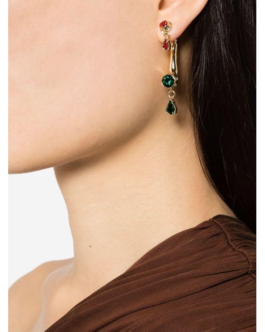 Rabanne White Crystal-Embellished Drop Earring