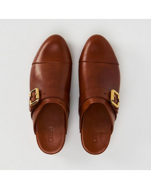 Chloé Brown Jeansnette Platform Mules