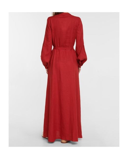 Gabriela Hearst Red Extra Long Dress