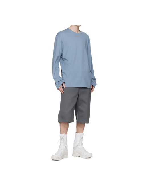 Rier Blue Long-Sleeved T-Shirt for men