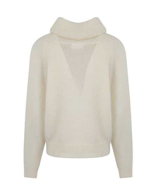 P.A.R.O.S.H. White Luce Turtleneck Knit Sweater