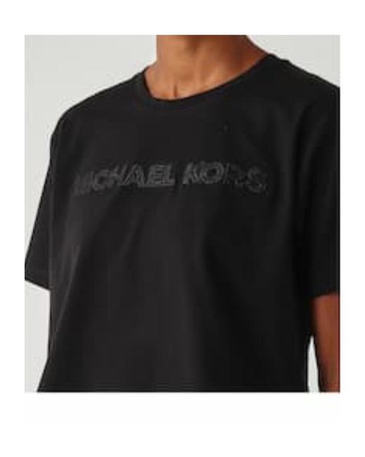 Michael Kors Black Logo-Embroidered T-Shirt