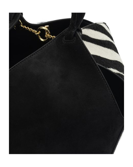 Khaite Black Lotus Mini Tote Bag