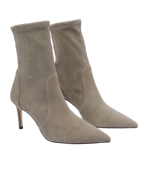 Stuart Weitzman Gray Stuart Power Bootie 75