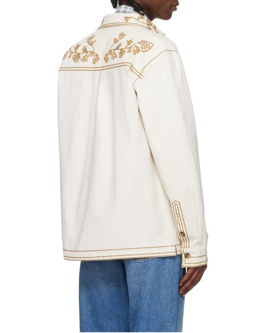 Isabel Marant Natural Rudy Embroidered Shirt for men