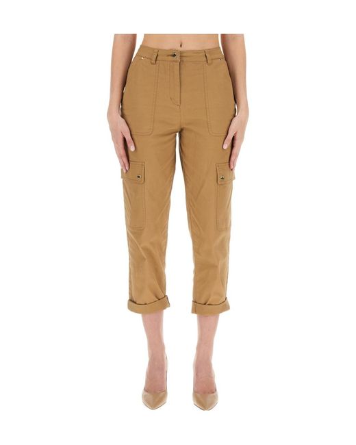 MICHAEL Michael Kors Natural Tapered Organic Cotton Cargo Trousers