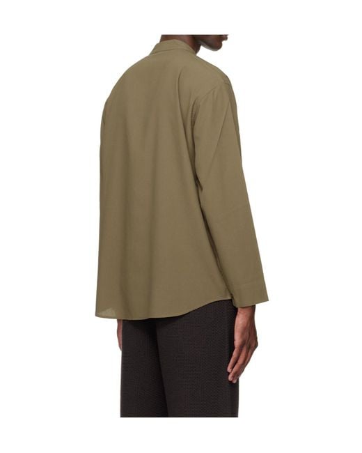Homme Plissé Issey Miyake Natural Long-Sleeved Applique Shirt for men
