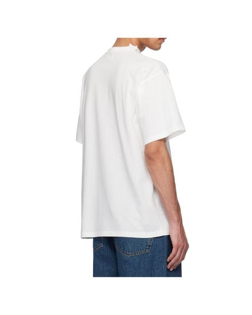 Magliano White Graphic Printed Crewneck T-Shirt for men