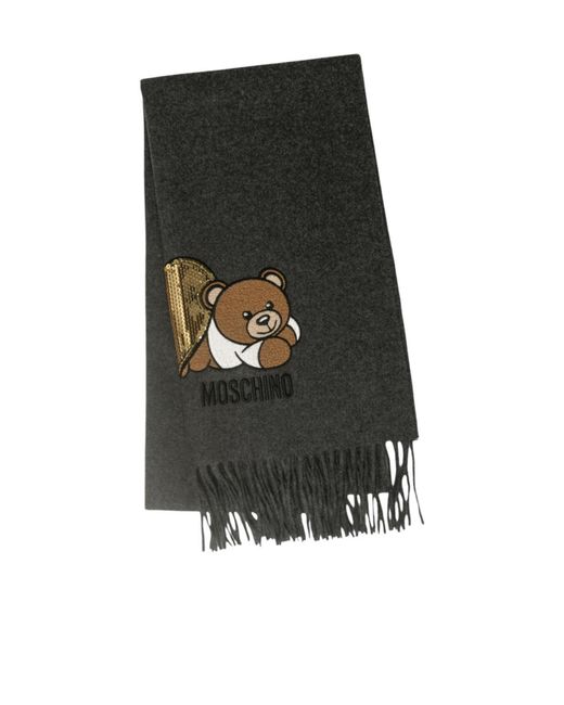 Moschino Black Wool Scarf for men