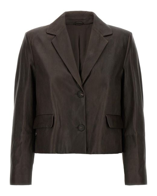 Brunello Cucinelli Black Blazer Nappa Monile