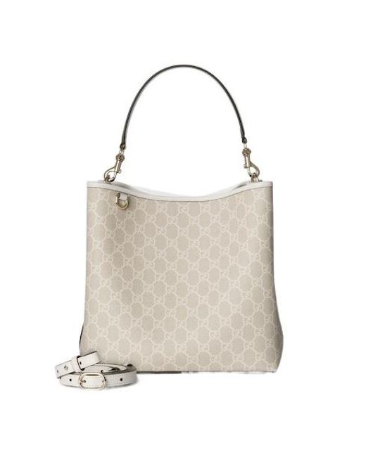 Gucci Natural Gg Emblem Small Shoulder Bag