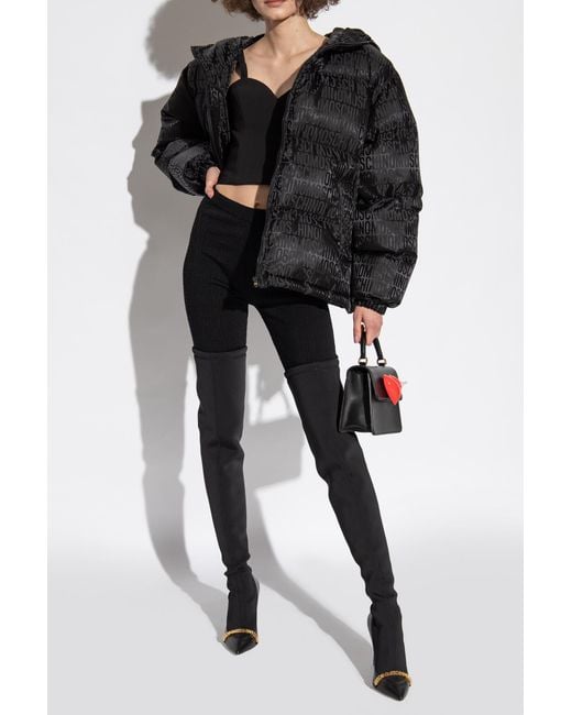 Moschino Black Embossed-Logo 110Mm Leather Boots