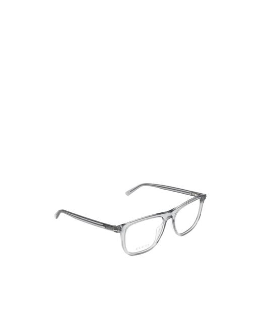 Gucci White Eyewear Square Frame Glasses for men