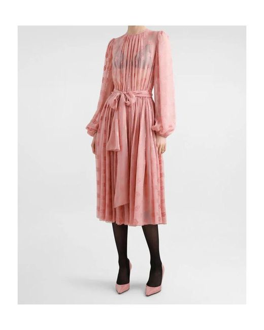 Dolce & Gabbana Pink Long Sleeve Dress