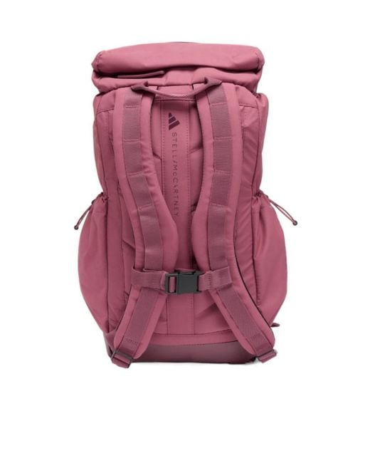 Adidas By Stella McCartney Pink Logo Patch Buckled Backpack