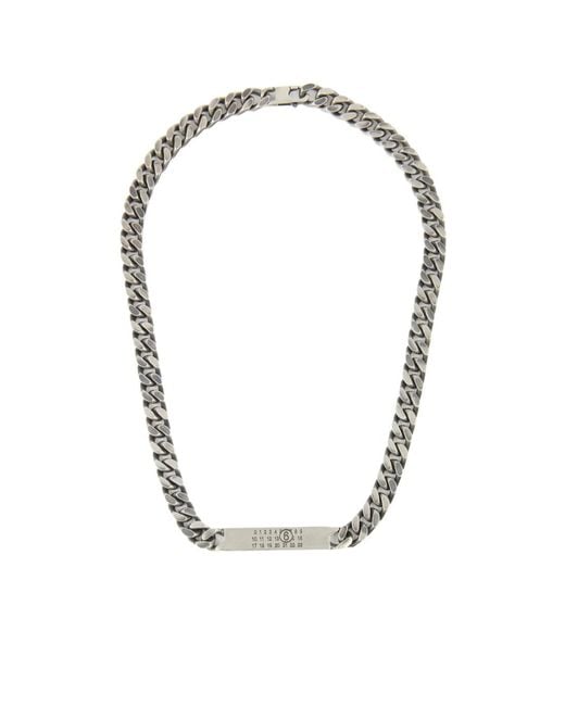 MM6 by Maison Margiela Metallic Logo-Debossed Chain-Linked Necklace