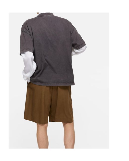 Acne Gray Logo-Print Organic Cotton T-Shirt for men