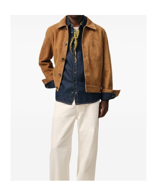 AMI Brown Logo Detailed Button-Up Jacket for men