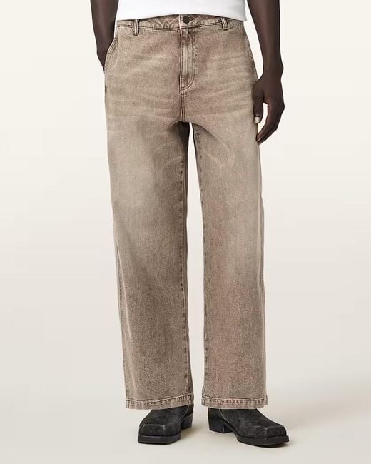 AllSaints Gray Belt Loop Jeans for men