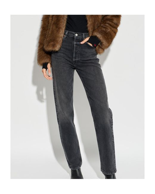 Agolde Gray 90S Pinch Waist Jeans