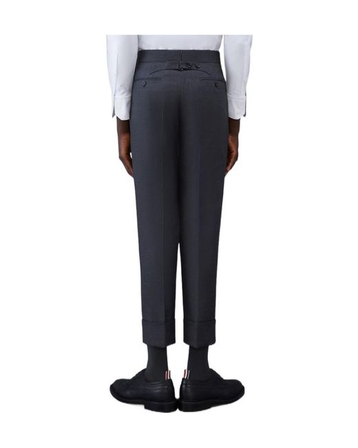 Thom Browne Black Super 120S Twill Trousers for men