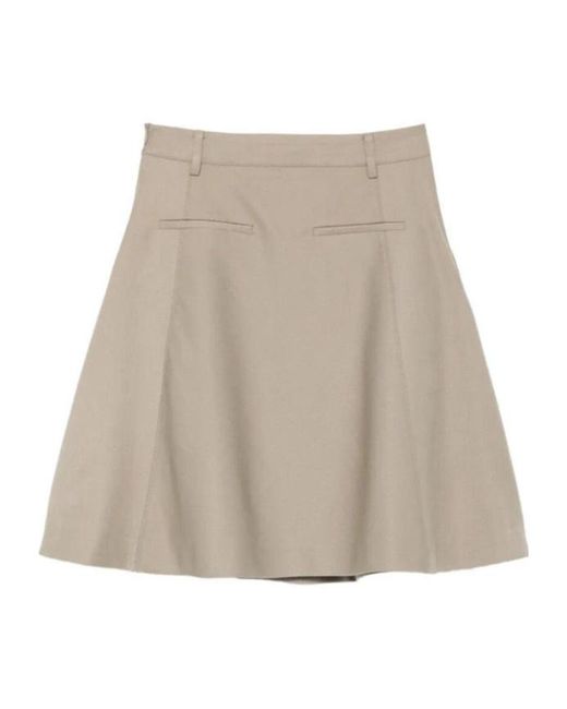 Low Classic Natural Pleated A-Line Skirt