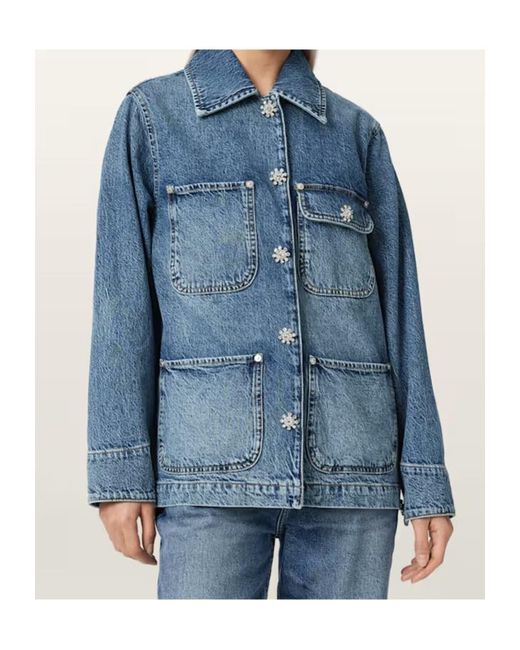 AllSaints Blue Denim Oversized Bex Jacket