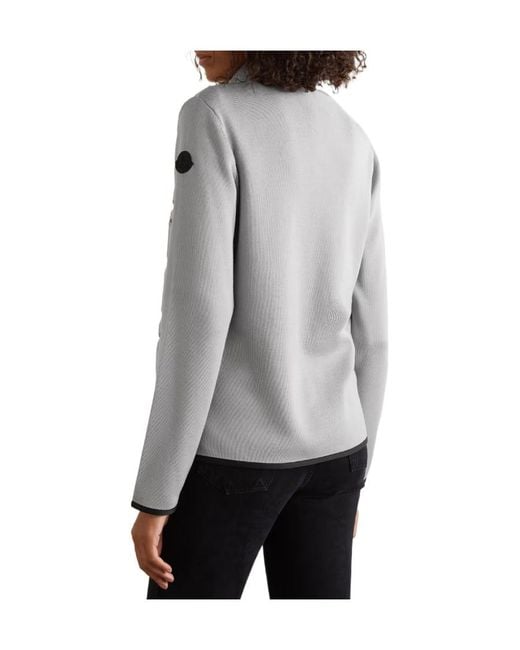Moncler Gray Logo Splicing Soft Shell Down Jacket