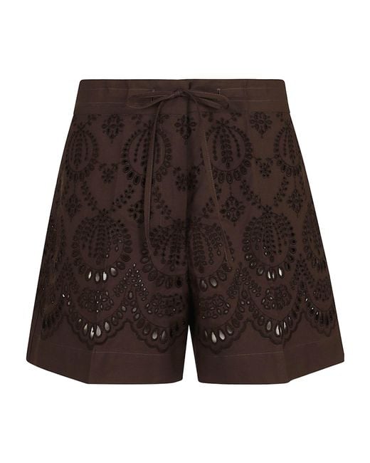P.A.R.O.S.H. Gray Cannes Embroidered Shorts