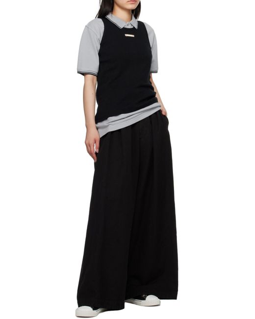 Maison Margiela Gray Logo Embroidered Polo Shirt