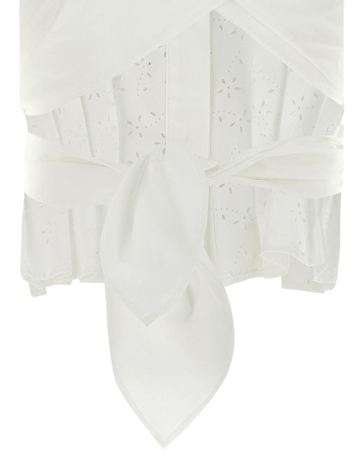 Philosophy Di Lorenzo Serafini White Wraparound Cotton Blouse