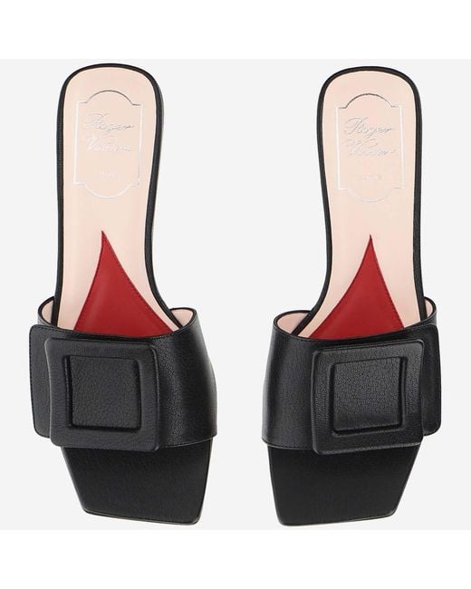 Roger Vivier White Square Head Design Sandals