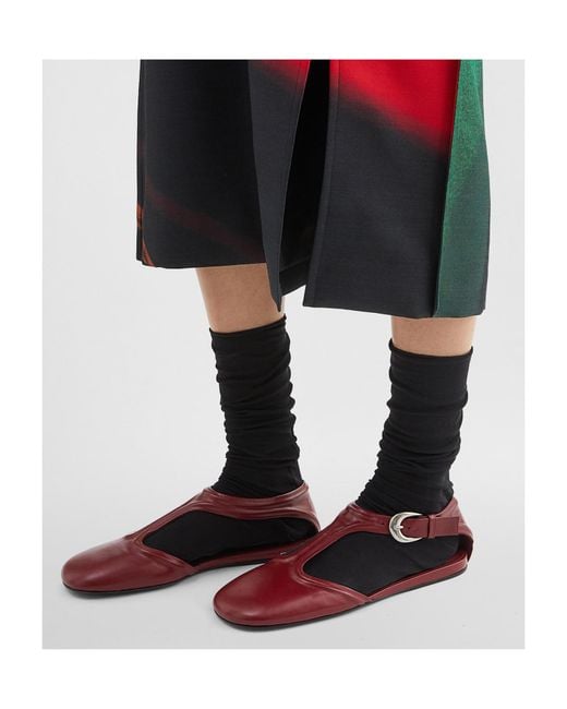 Jil Sander Purple Mary Jane Shoes