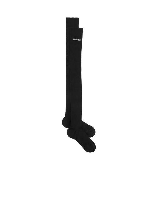 RED Valentino Black Ribbed Knit Knee Socks