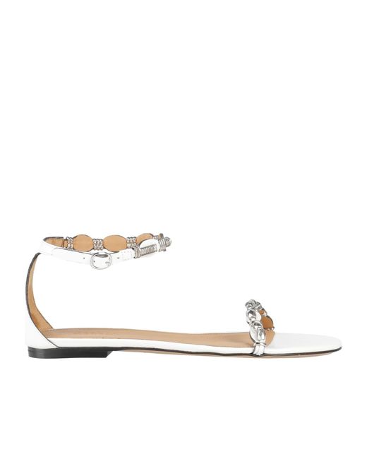 Isabel Marant White Leather Flat Sandals