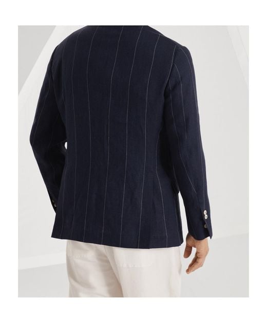Brunello Cucinelli Blue Single-Breasted Blazer for men